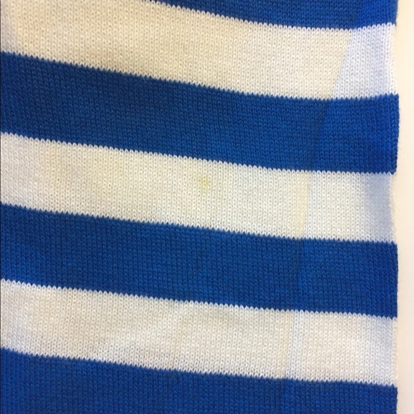H&M Men V-Neck Sweater Blue White Striped Long Sleeve 100% Cotton Medium - Picture 8 of 12